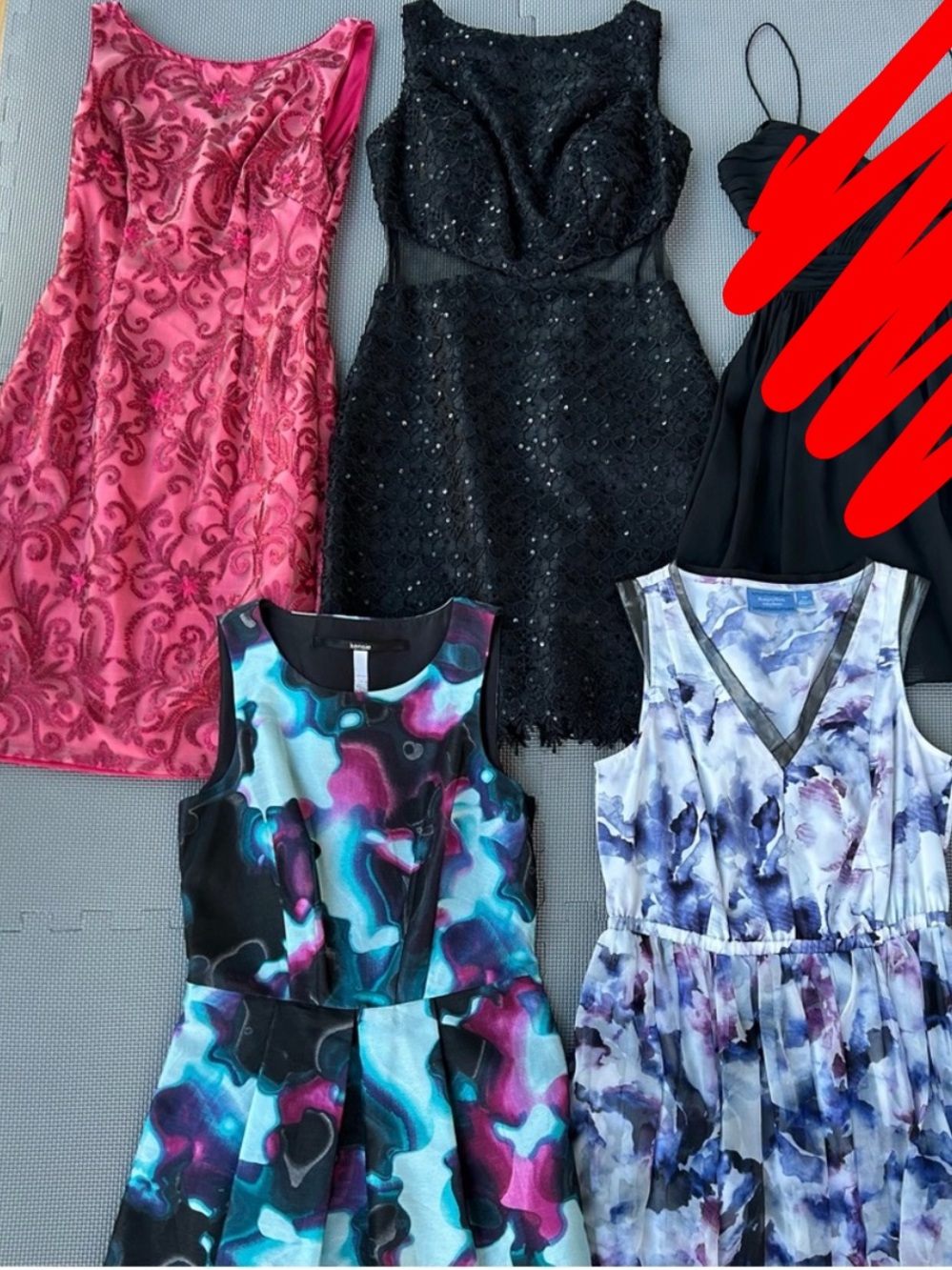Dress Collection - Black, Pink, and Multicolor LOT OF 4